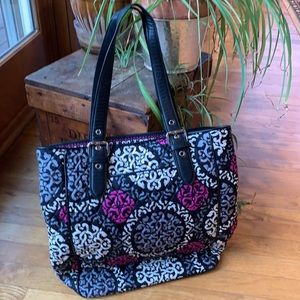Vera Bradley zippered tote Canterbury Magenta